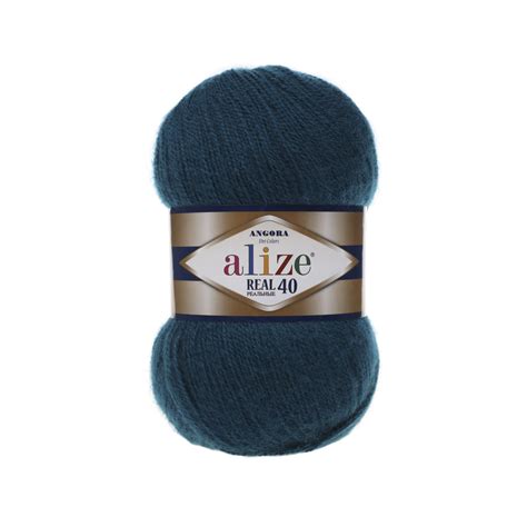 Пряжа ALIZE Angora real 40, АЛИЗЕ Ангора реал 40, петроль (17), 1 ...