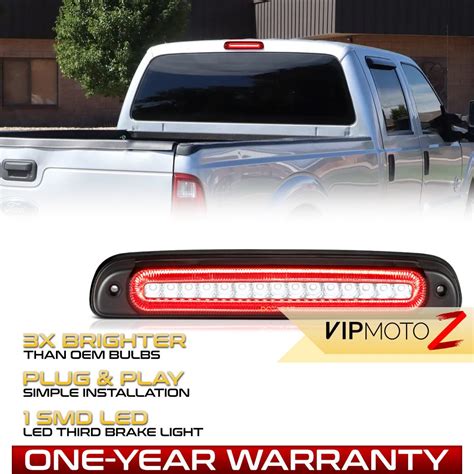 99 16 Ford Superduty F250 F350 Led Third Brake Tail Cargo Lights Red Smoked Lens Lacv Bkl