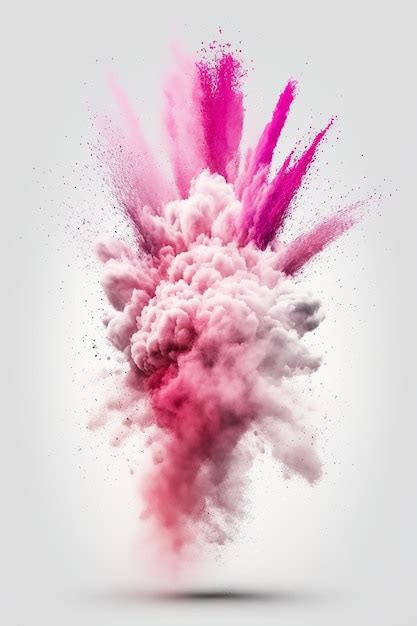 Premium Photo Pink Powder Explosion On White Background