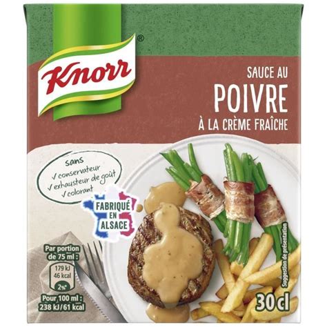 KNORR Sauce Poivre à la Crème Fraîche Brique 30 cl Cdiscount Au