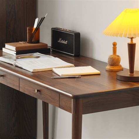 Modern Black Walnut Writing Desk - CharmyDecor