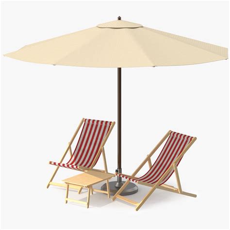 Beach Chairs With Umbrella 3d Model 69 3ds Fbx Max Obj Free3d