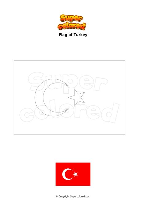 Turkey Flag Coloring Page