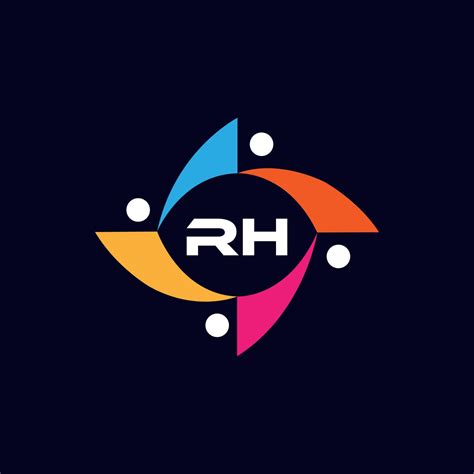 Rh Logo Rh Set R H Design White Rh Letter Rh R H Letter Logo