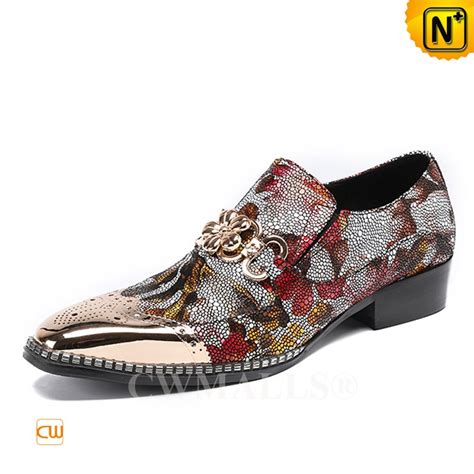 Cwmalls® Unique Leather Slip On Dress Shoes Cw708105