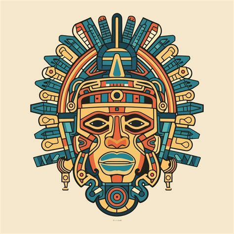 Esta Azteca Ilustración Diseño Caracteristicas Intrincado Patrones Y Negrita Colores Inspirado