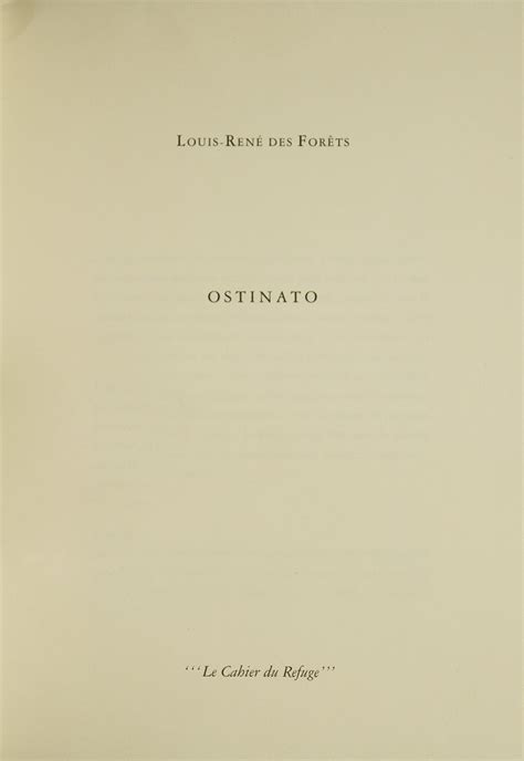 Ostinato By Des For Ts Louis Ren Iv Pp Vo Signed By