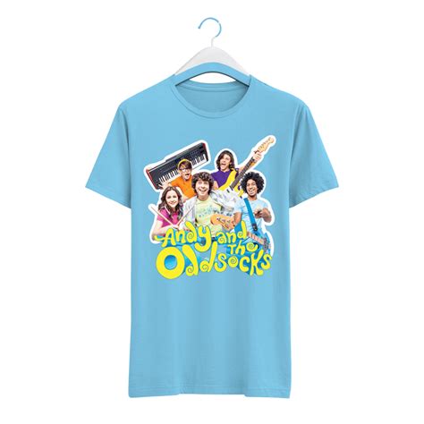 Andy And The Odd Socks Official Store Andy And The Odd Socks Photo T Shirt Adults Blue