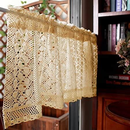 Amazon Yunsurey Retro Crochet Curtain Valance For Kitchen Window