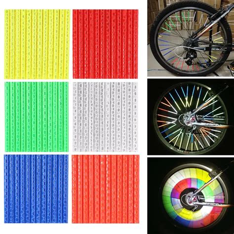 Cycling Equipment Pcs Set Bicycle Spoke Warning Reflective Tube Clip