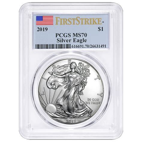 American Silver Eagle Pcgs Ms First Strike Flag Label