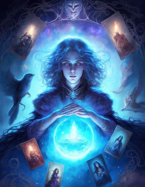 Premium Photo Beautiful Magical Woman With Tarot Cards