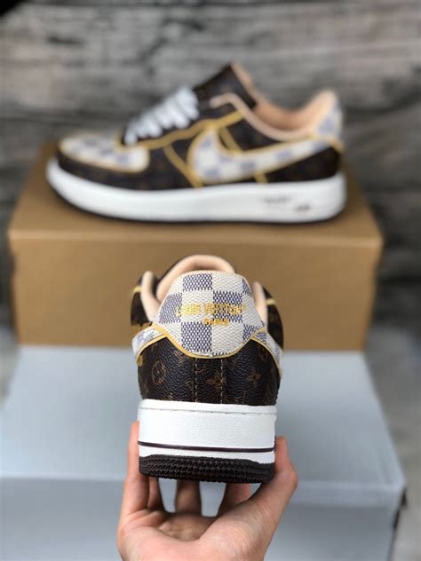 Giày Nike Air Force 1 Low Louis Vuitton Monogram Brown Damier Azur Like