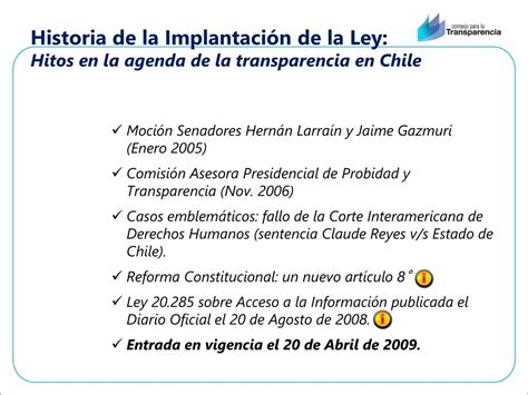 Ppt Implementación De La Cultura De La Transparencia En Chile Y Su