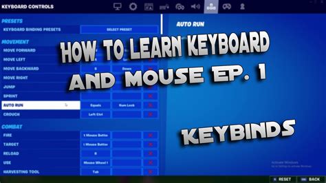 How To Learn Keyboard And Mouse Fortnite Episode 1 Keybinds Youtube