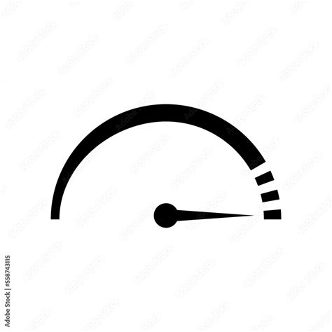 Round scale speedometer icon. Power and acceleration symbol with simple ...