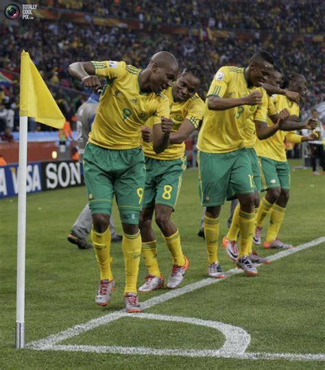 South Africa celebrates first goal in the first game of the 2010 world ...