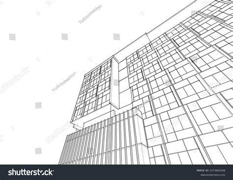 Architectural Sketch Modern Building Stock Vector (Royalty Free ...