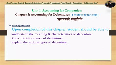 Class 12 Account Chapter 3 Accounting For Debentures PPT