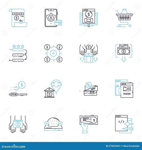 Media Outreach Linear Icons Set Visibility Connection Exposure