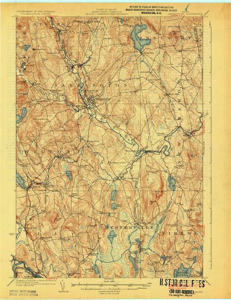 Farmington Maine 1924 1924 USGS Old Topo Map Reprint 15x15 ME Quad