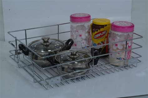 202 304 Rectangular Stainless Steel Wire Pull Out Basket For Kitchen