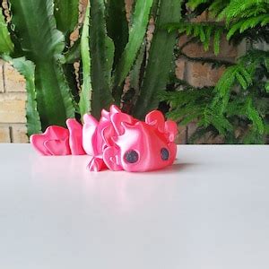 Cute D Printed Axolotl Fidget Toy Flexible Articulating Sensory Pet