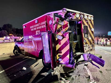 Two Prince Georges County Md Firefighters Hurt When Semi Slams Into