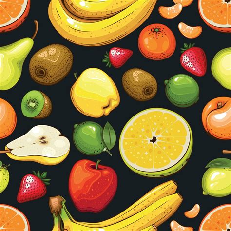 Seamless Pattern With Fresh Fruits Seamless Pattern With Citruses