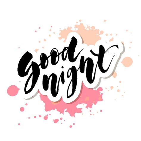 Premium Vector Good Night Lettering Calligraphy Vector Text Phrase