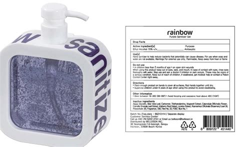 Rainbow Hand Sanitizer Purple Ethyl Alcohol Gel