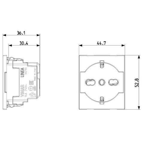 Presa Schuko Standard Vimar Linea 16A 2P T P40 Nera 30210 G