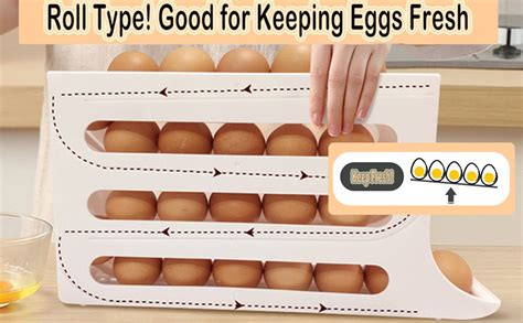 Amazon CARMELIT 4 Tiers Egg Holder For Fridge Auto Rolling Fridge