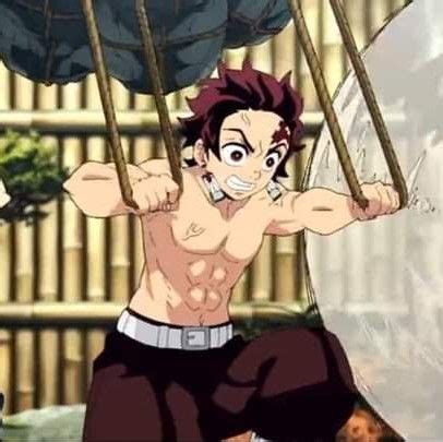 Tanjiro Sin Camisa Cuerpo Anime Anime Personajes De Naruto