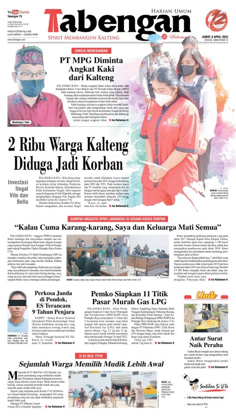 Koran Harian Umum Tabengan Edisi April