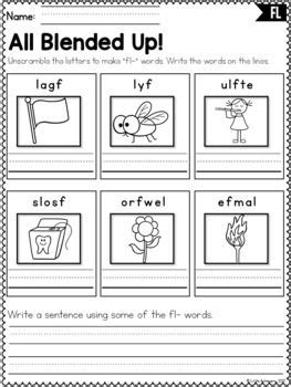 An All Blended Up Worksheet With Pictures And Words To Help Students