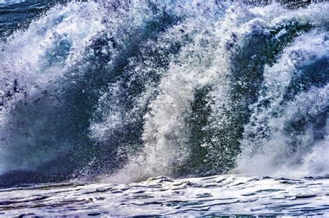 Colorful Large Wave Waimea Bay North Shore Oahu Hawaii Stock Photo