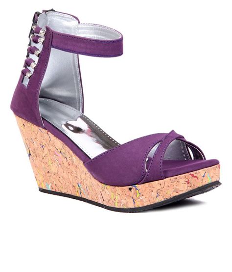 Butterfly Purple Wedges Sandals Price In India Buy Butterfly Purple Wedges Sandals Online At