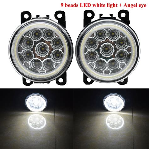 2pcs Car Accessories LED Front Fog Light Angel Eye For Mitsubishi