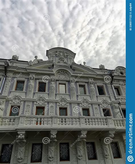 Beautiful Facade Balcony Of Historic Building In Nizhny Novgorod