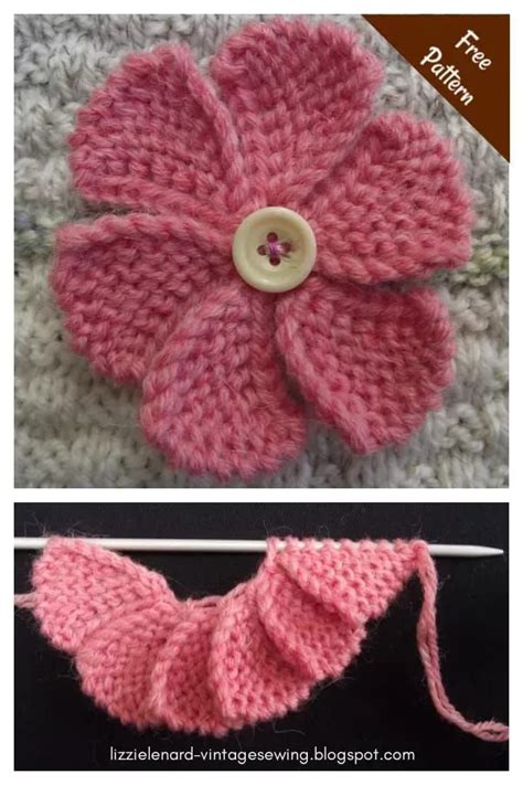 Quick And Easy Flower Free Knitting Pattern Knitted Flower Pattern