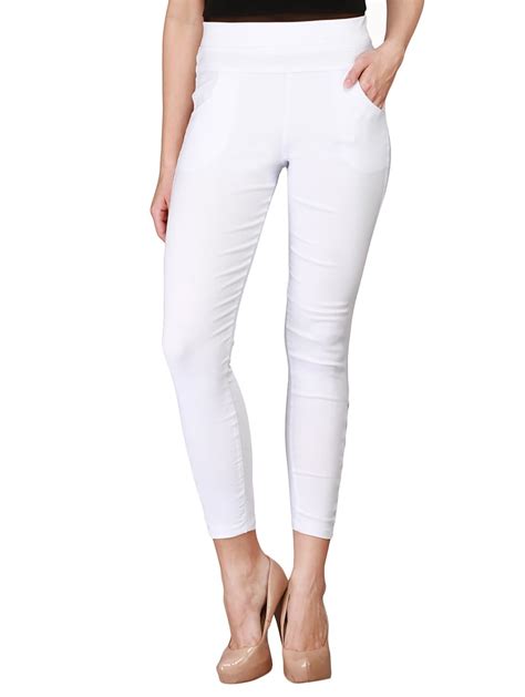 Buy Online White Cotton Jeggings From Jeans And Jeggings For Women By