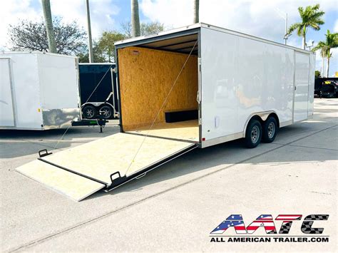 Cw85x20ta2 Gs Wht Covered Wagon 85x20 Tandem Axle Cargo Trailer All American Trailer