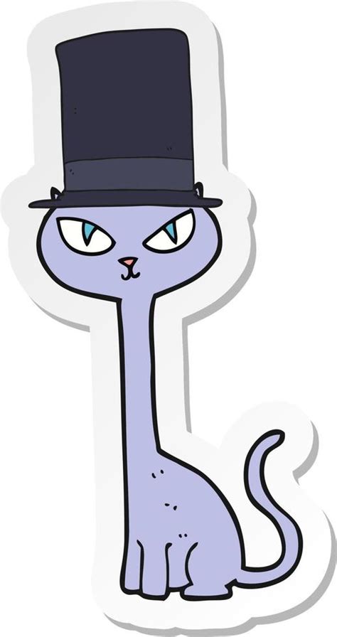 Pegatina De Un Gato Elegante De Dibujos Animados Vector En