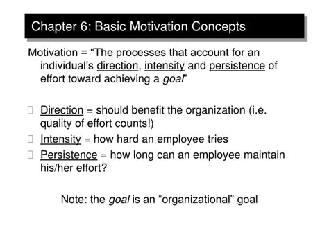 Ppt Chapter Basic Motivation Concepts Powerpoint Presentation