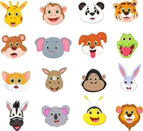 Premium Vector Illustration Of Cute Animal Face Cartoon Collection