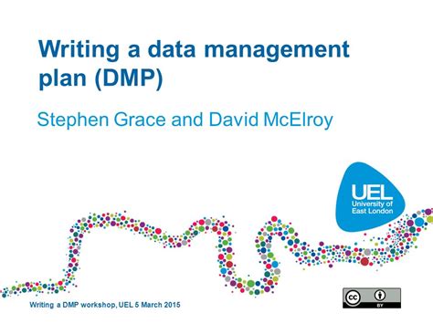 Writing A Data Management Plan DMP Stephen Grace And David McElroy