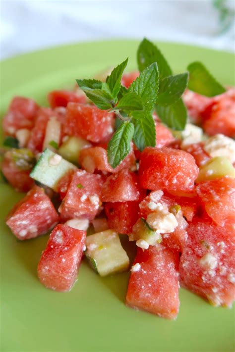 Wassermelone Minze Schafskäse Salat Wassermelonen Feta Salat Rezept Sweets Lifestyle Eloise