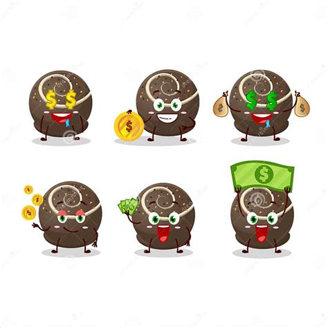 Truffle Chocolate Candy Cartoon Character With Cute Emoticon Bring