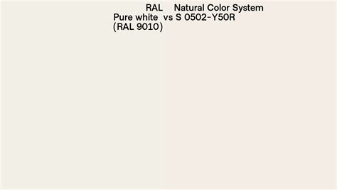 Ral Pure White Ral Vs Natural Color System S Y R Side By